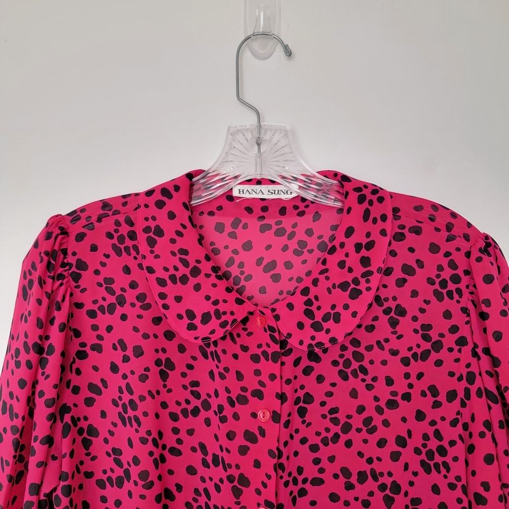 Anna Sui Fuchsia and Black Patterned Blouse - Picture 2 of 6